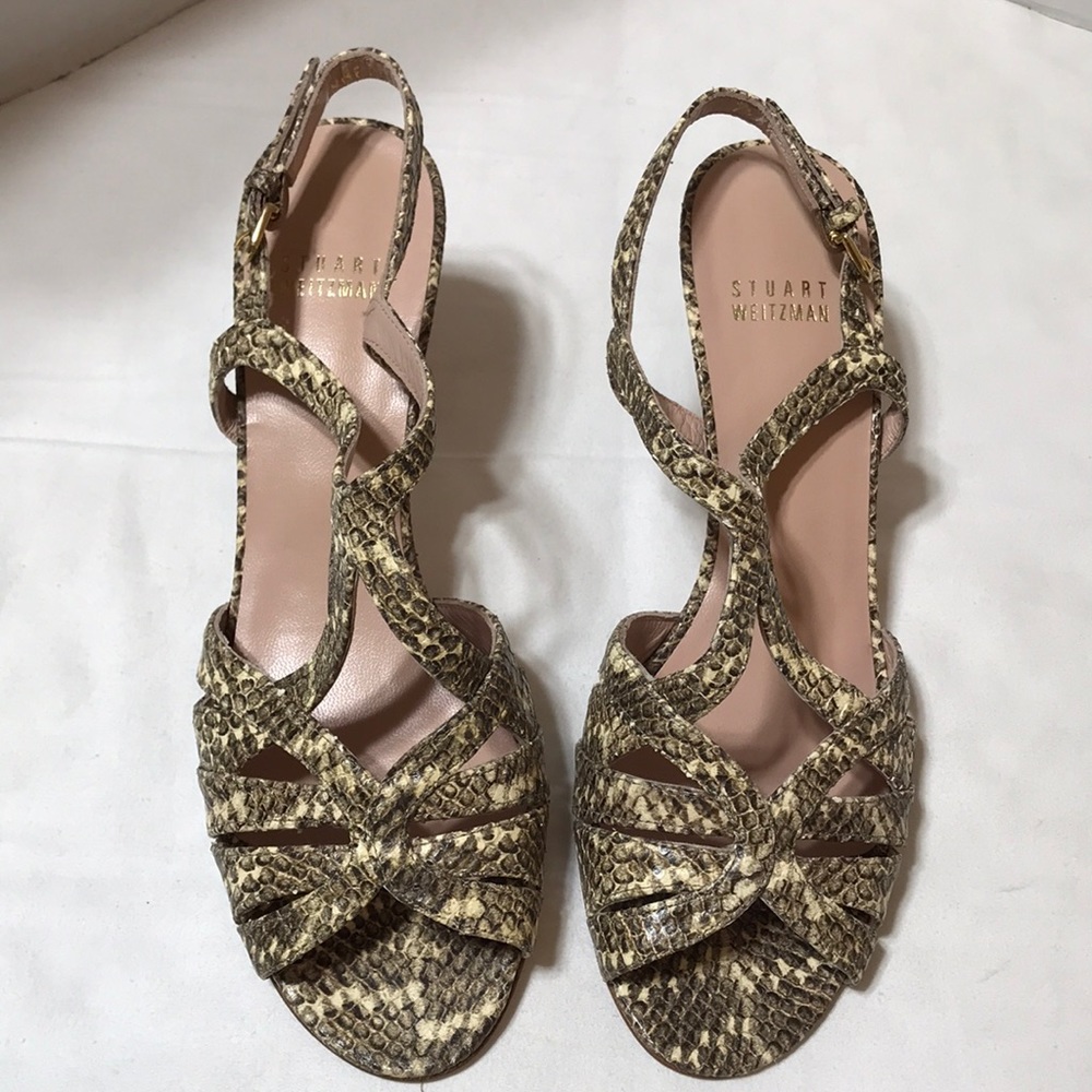 Stuart Weitzman Snake Embossed Heels. Nwot - image 1